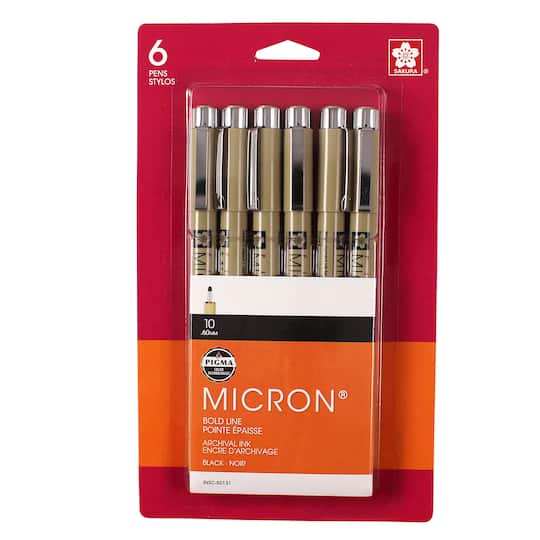 Pigma® Micron® Black Bold Line Ink Pens, 6ct.